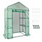 Walk-in Greenhouse Kit with Shelves, Steel Frame, PE Cover, Door and Vent Windows